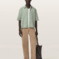 Light Gray חולצה מכופתרת קצרה לגברים Chopin ALLSAINTS