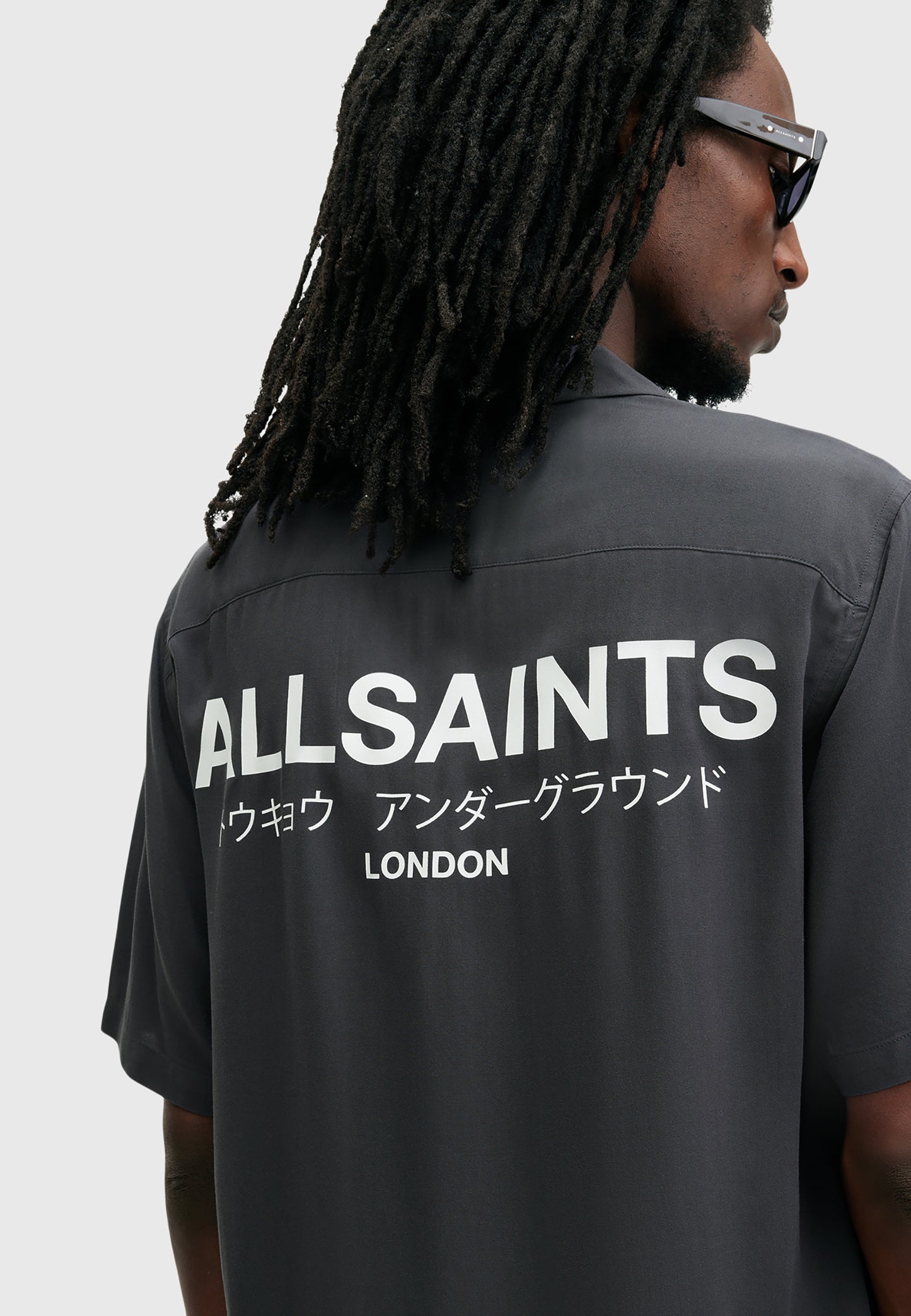 Lavender חולצה מכופתרת קצרה לגברים Underground ALLSAINTS