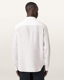 Lavender חולצת מכופתרת ארוכה פשתן לגברים Loom ALLSAINTS
