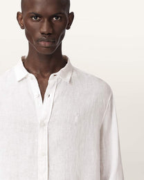 Lavender חולצת מכופתרת ארוכה פשתן לגברים Loom ALLSAINTS