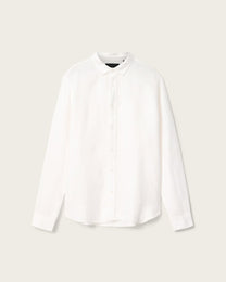 White Smoke חולצת מכופתרת ארוכה פשתן לגברים Loom ALLSAINTS