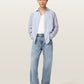 Light Gray חולצת מכופתרת ארוכה פשתן לגברים Loom ALLSAINTS