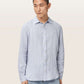 Light Gray חולצת מכופתרת ארוכה פשתן לגברים Loom ALLSAINTS