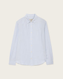 Light Gray חולצת מכופתרת ארוכה פשתן לגברים Loom ALLSAINTS