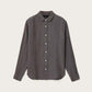 Dim Gray חולצת מכופתרת ארוכה פשתן לגברים Loom ALLSAINTS