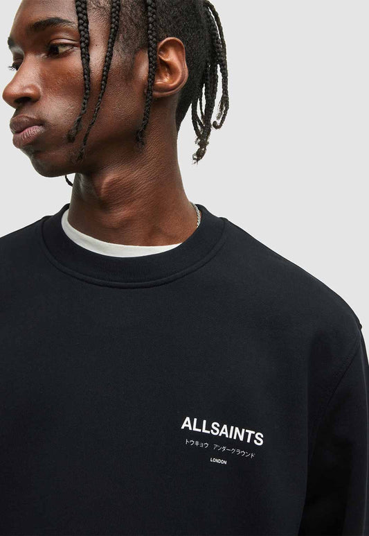 Light Gray סווטשירט מפתח עגול לגברים Underground ALLSAINTS