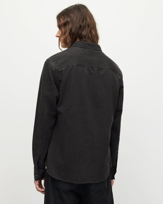 Beige חולצה מכופתרת ארוכה לגברים Gleason ALLSAINTS