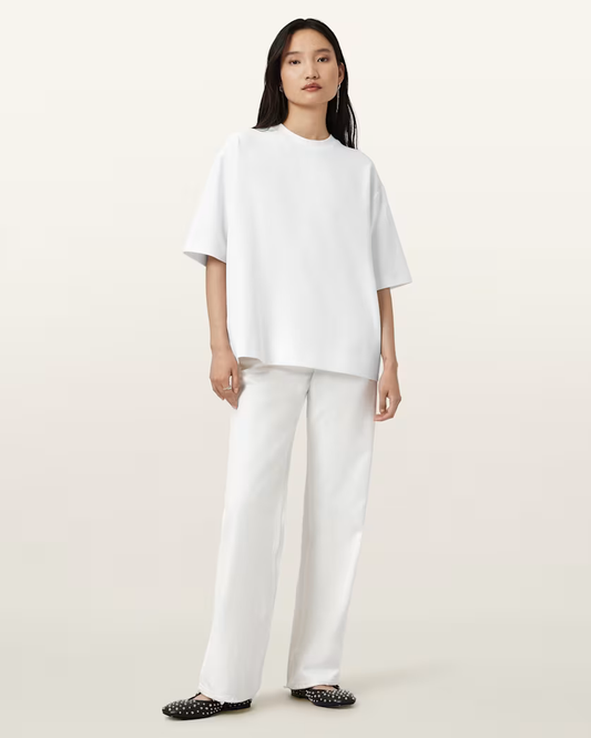 Antique White טי שירט קצרה לנשים Dani ALLSAINTS