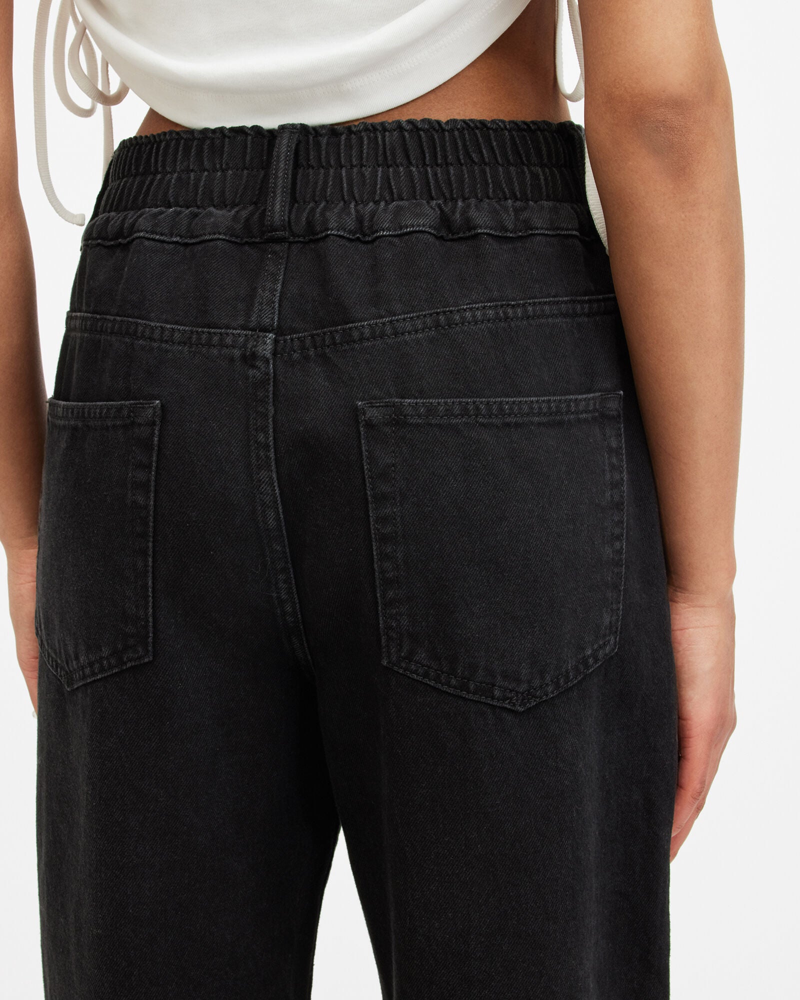 Black ג'ינס ארוך לנשים Hailey Frayed ALLSAINTS
