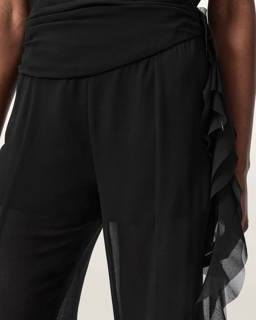 Black מכנסיים ארוכים  מתרחבים לנשים Minna ALLSAINTS