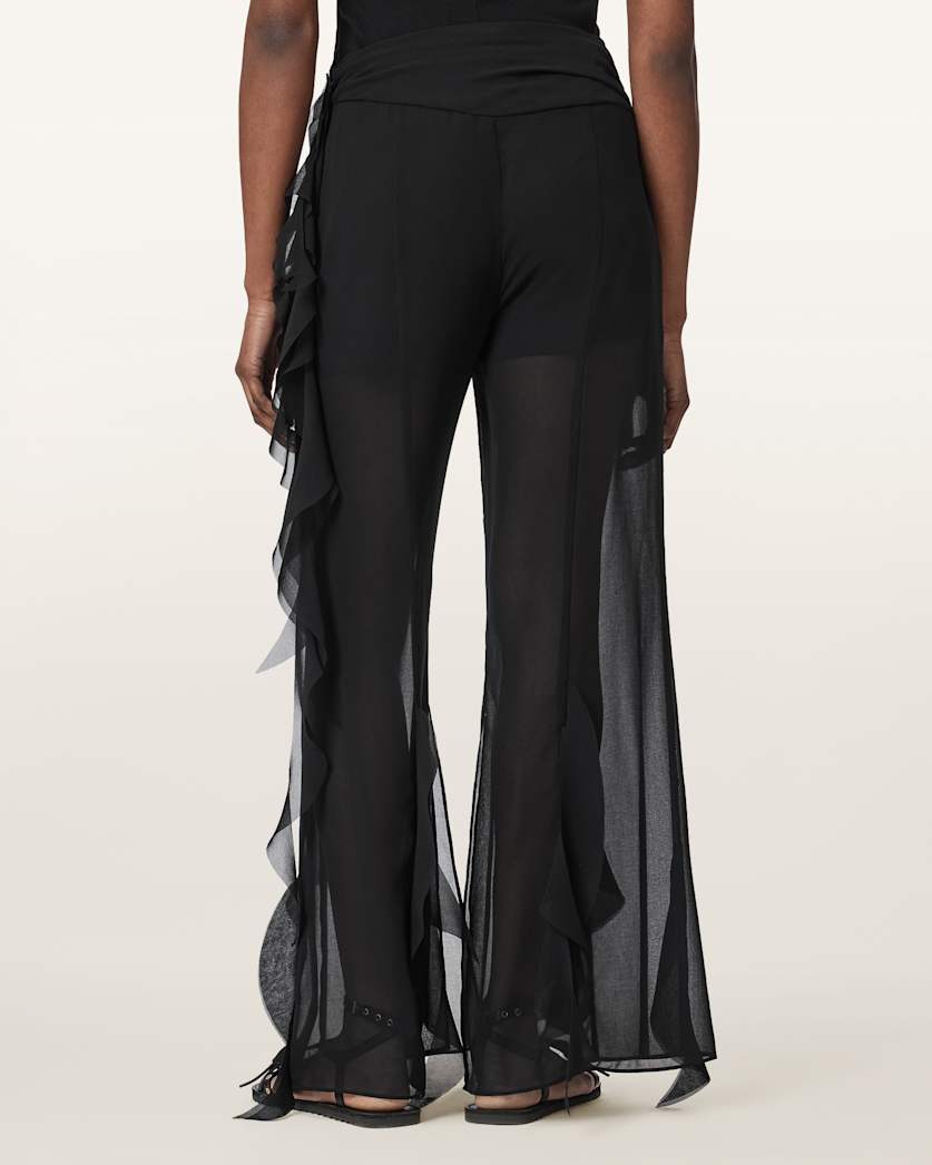 Black מכנסיים ארוכים  מתרחבים לנשים Minna ALLSAINTS