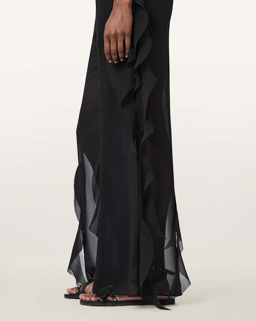 Black מכנסיים ארוכים  מתרחבים לנשים Minna ALLSAINTS