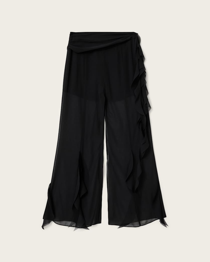 Black מכנסיים ארוכים  מתרחבים לנשים Minna ALLSAINTS