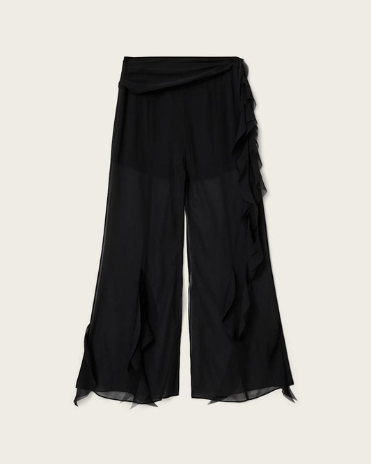 Black מכנסיים ארוכים  מתרחבים לנשים Minna ALLSAINTS