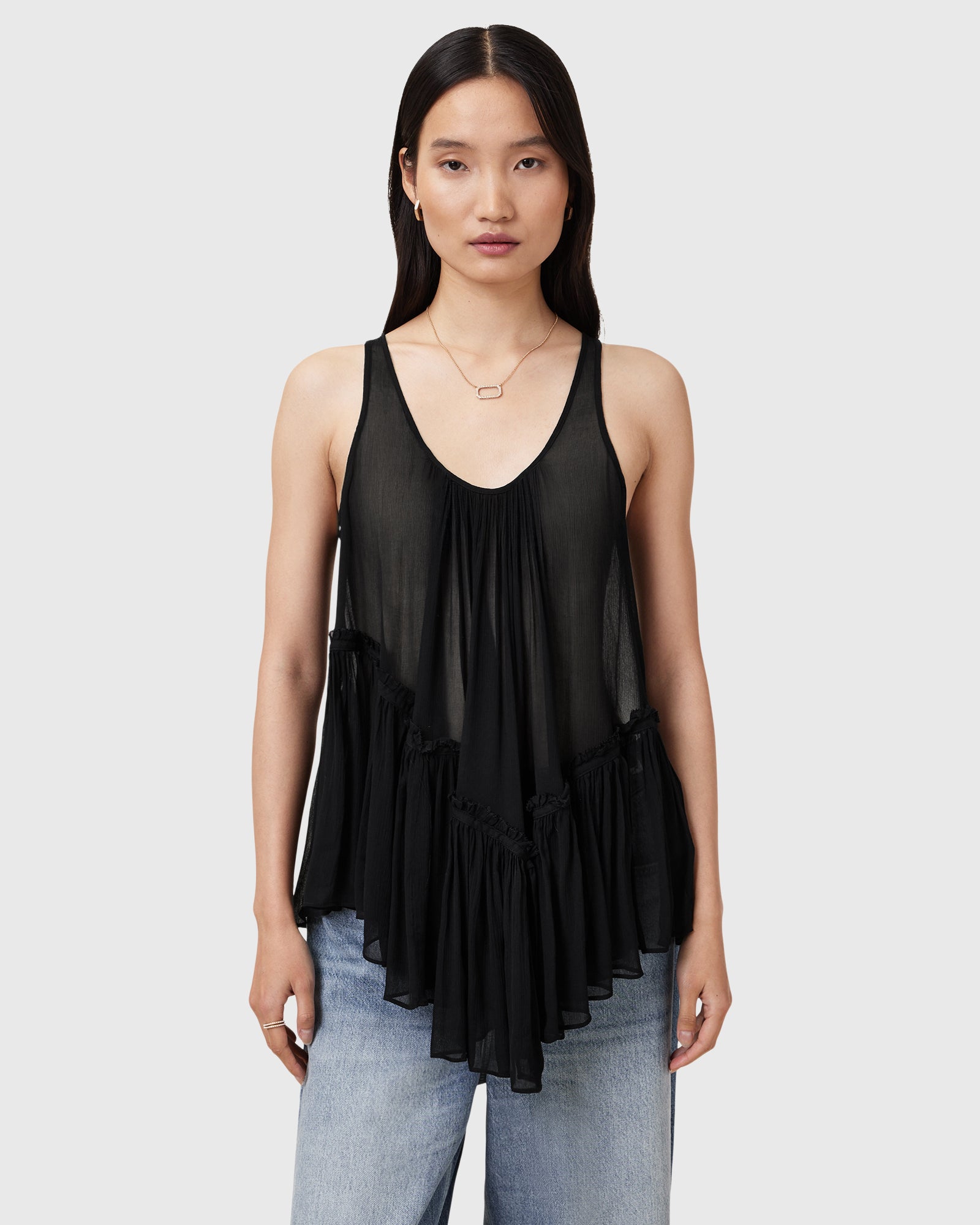 Black גופיה לנשים Rach ALLSAINTS