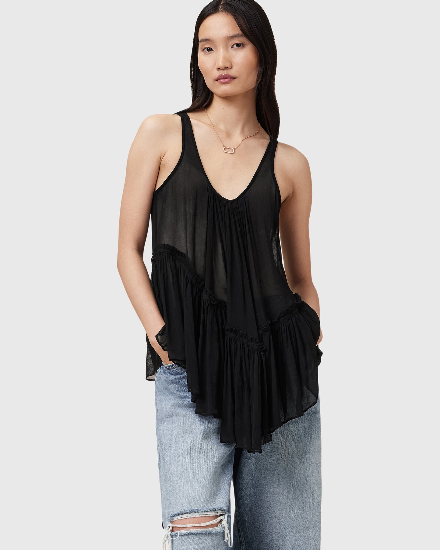 Black גופיה לנשים Rach ALLSAINTS