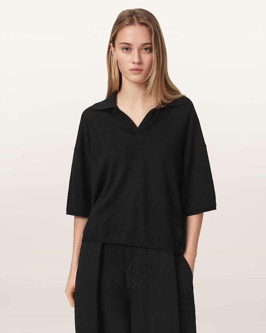 Black חולצת פולו לנשים Bern ALLSAINTS