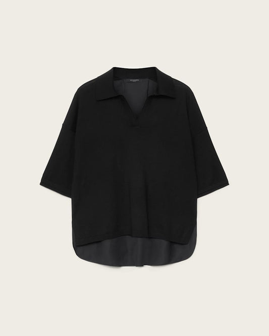 Black חולצת פולו לנשים Bern ALLSAINTS