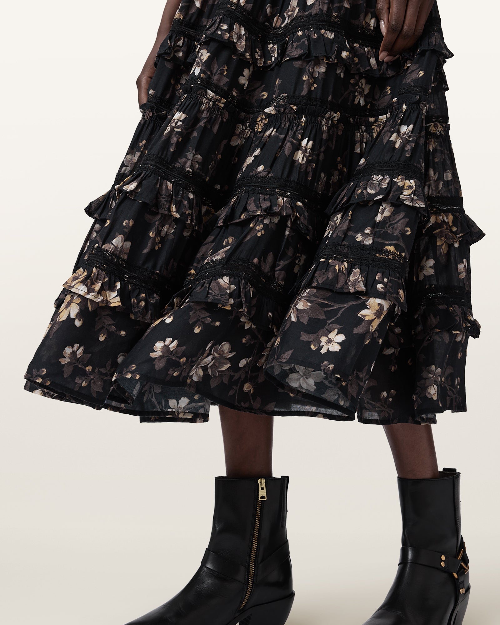 Black חצאית מידי לנשים Talia ALLSAINTS