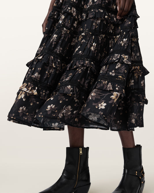 Black חצאית מידי לנשים Talia ALLSAINTS