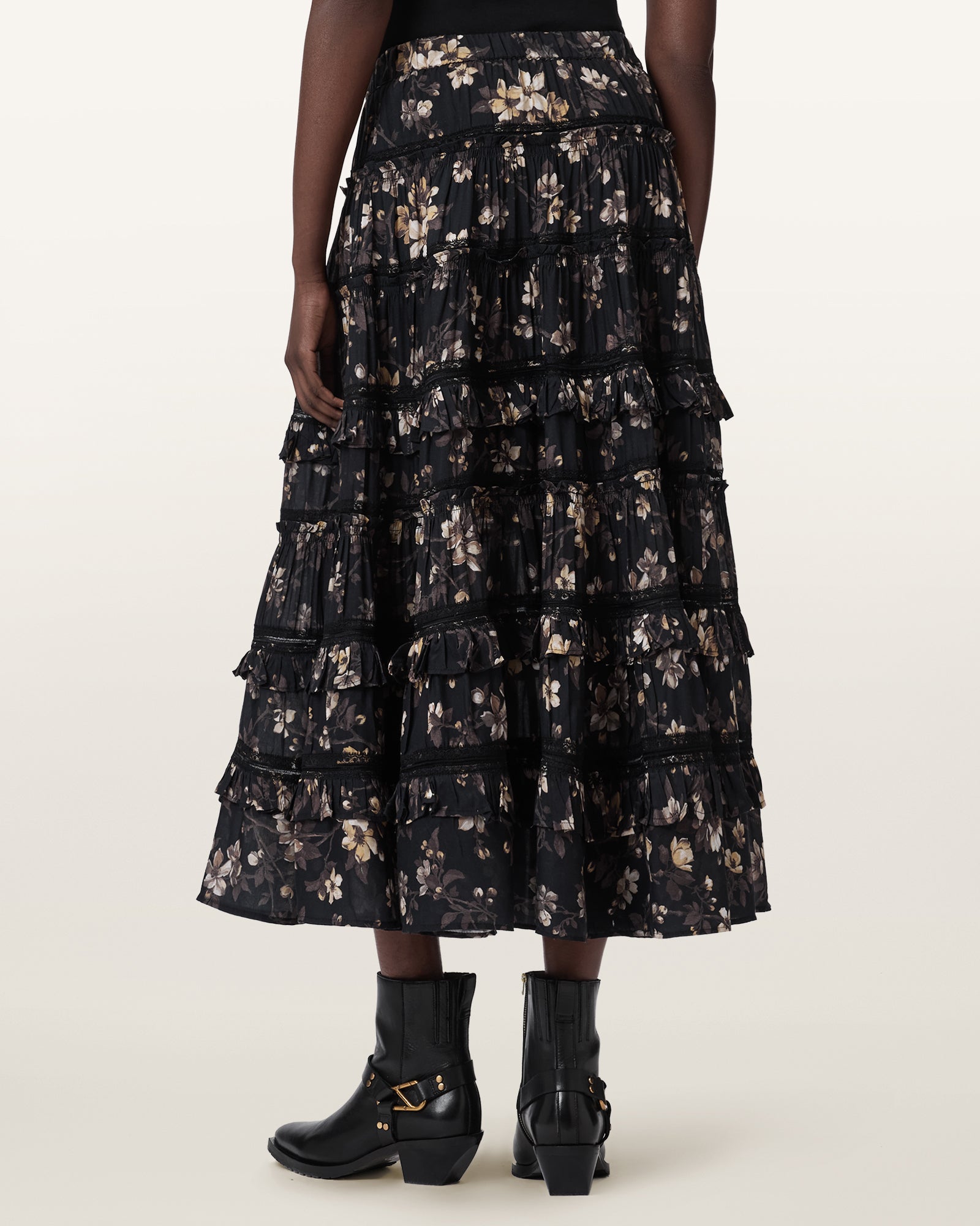 Black חצאית מידי לנשים Talia ALLSAINTS