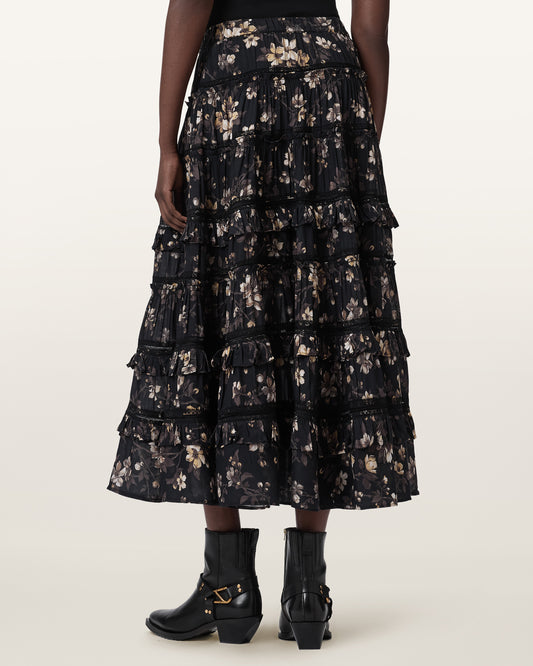 Black חצאית מידי לנשים Talia ALLSAINTS