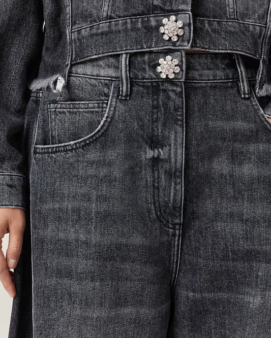 Dark Slate Gray ג'ינס ארוך לנשים Carter – Barrel Leg ALLSAINTS