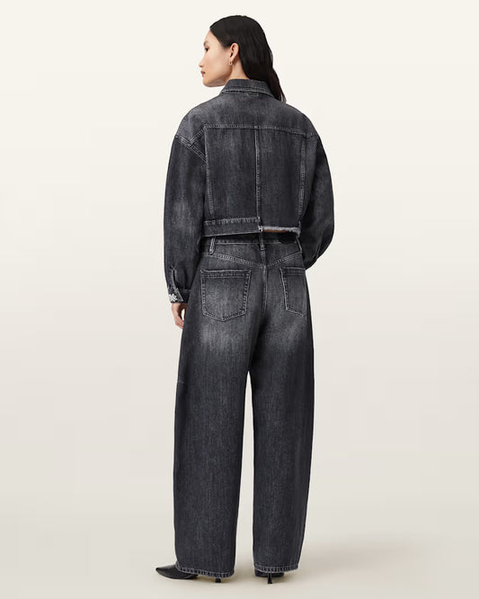 Dark Slate Gray ג'ינס ארוך לנשים Carter – Barrel Leg ALLSAINTS