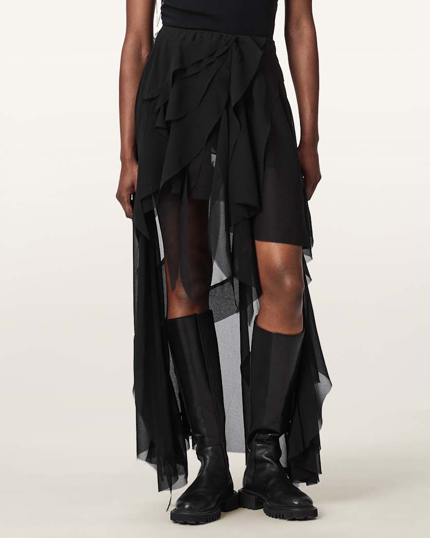 Black חצאית מקסי לנשים Melody ALLSAINTS