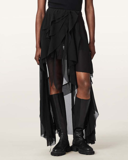 Black חצאית מקסי לנשים Melody ALLSAINTS