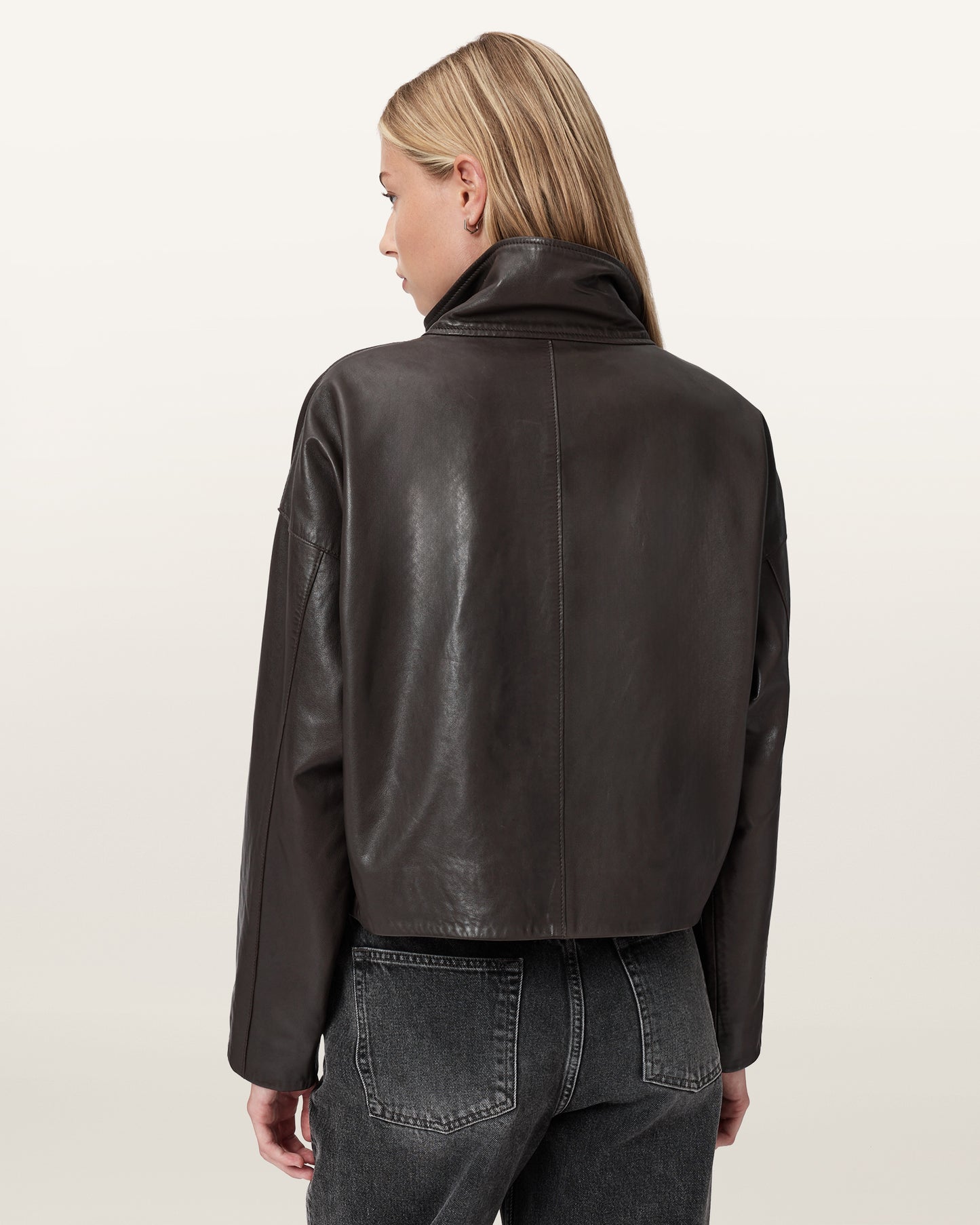 Antique White ג'קט עור לנשים Ryder ALLSAINTS