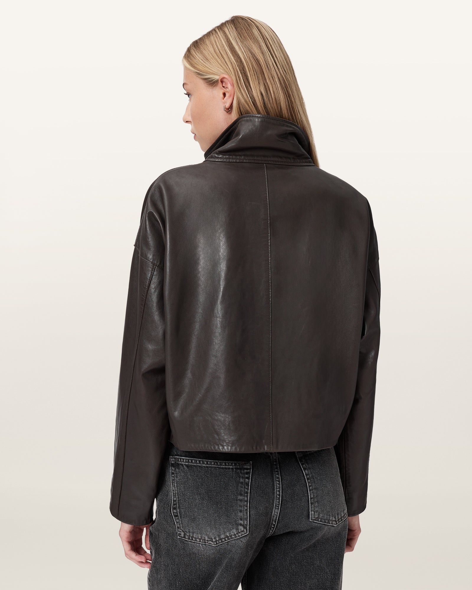 Antique White ג'קט עור לנשים Ryder ALLSAINTS