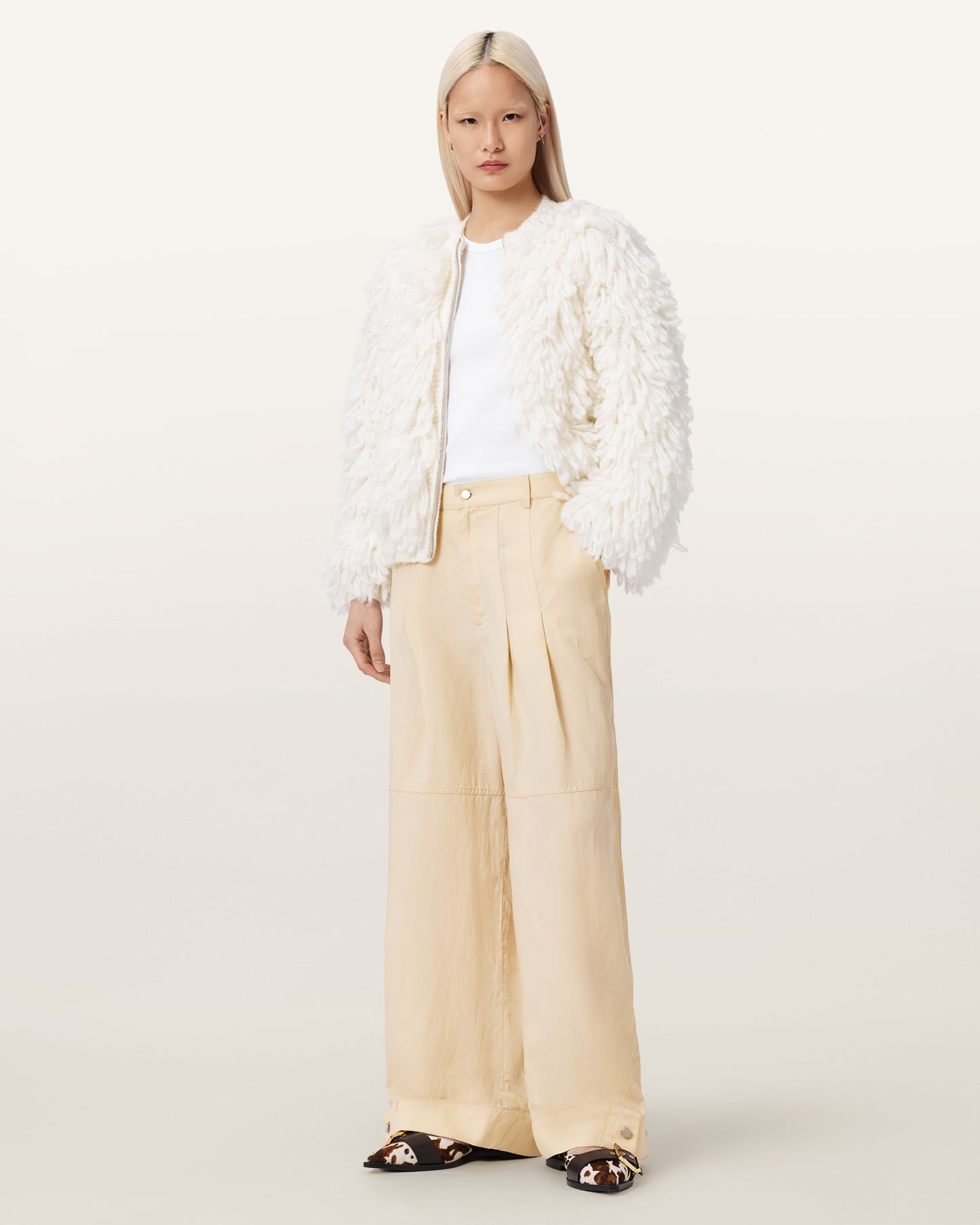 Antique White מכנסיים ארוכים לנשים Sherell ALLSAINTS