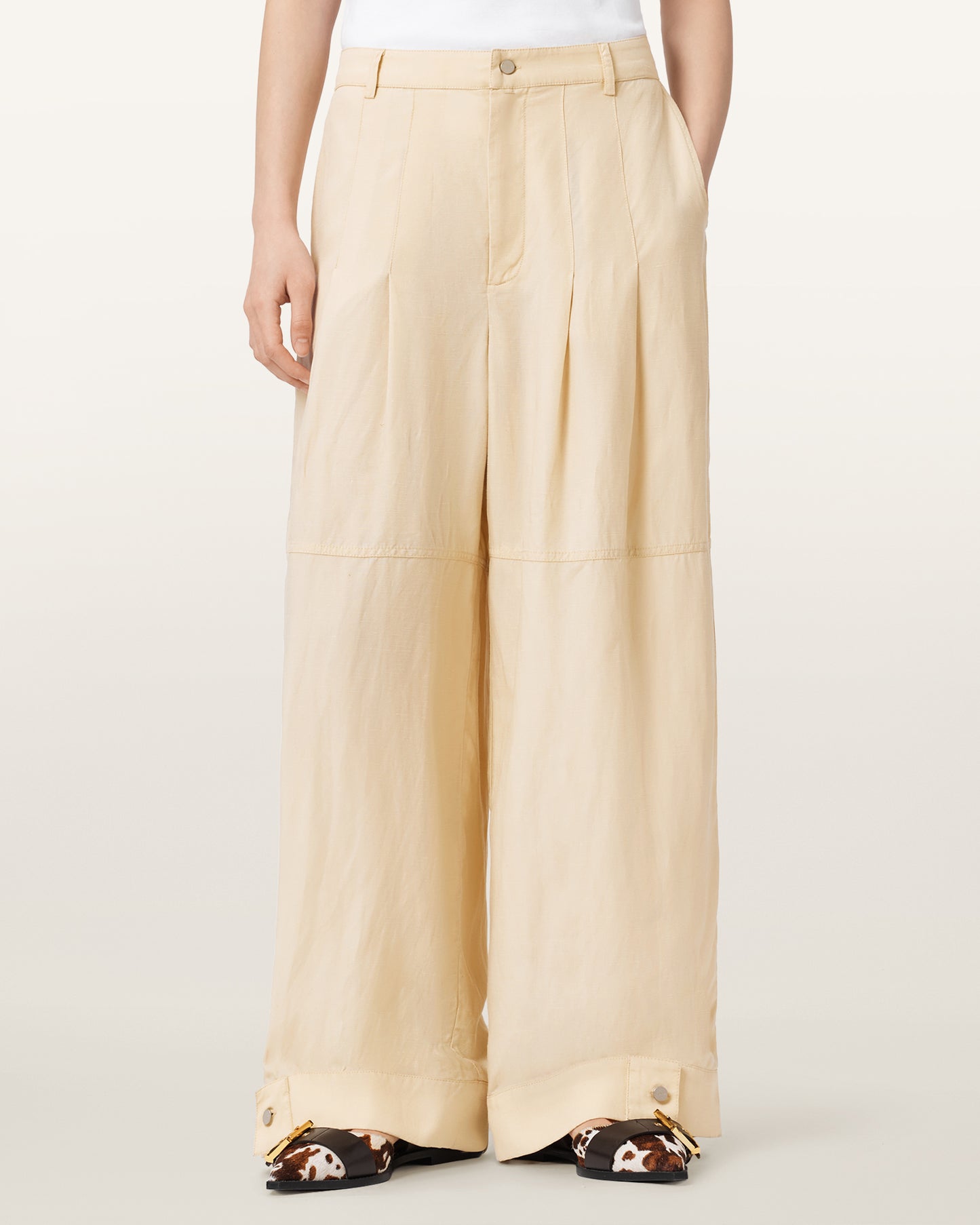 Light Gray מכנסיים ארוכים לנשים Sherell ALLSAINTS