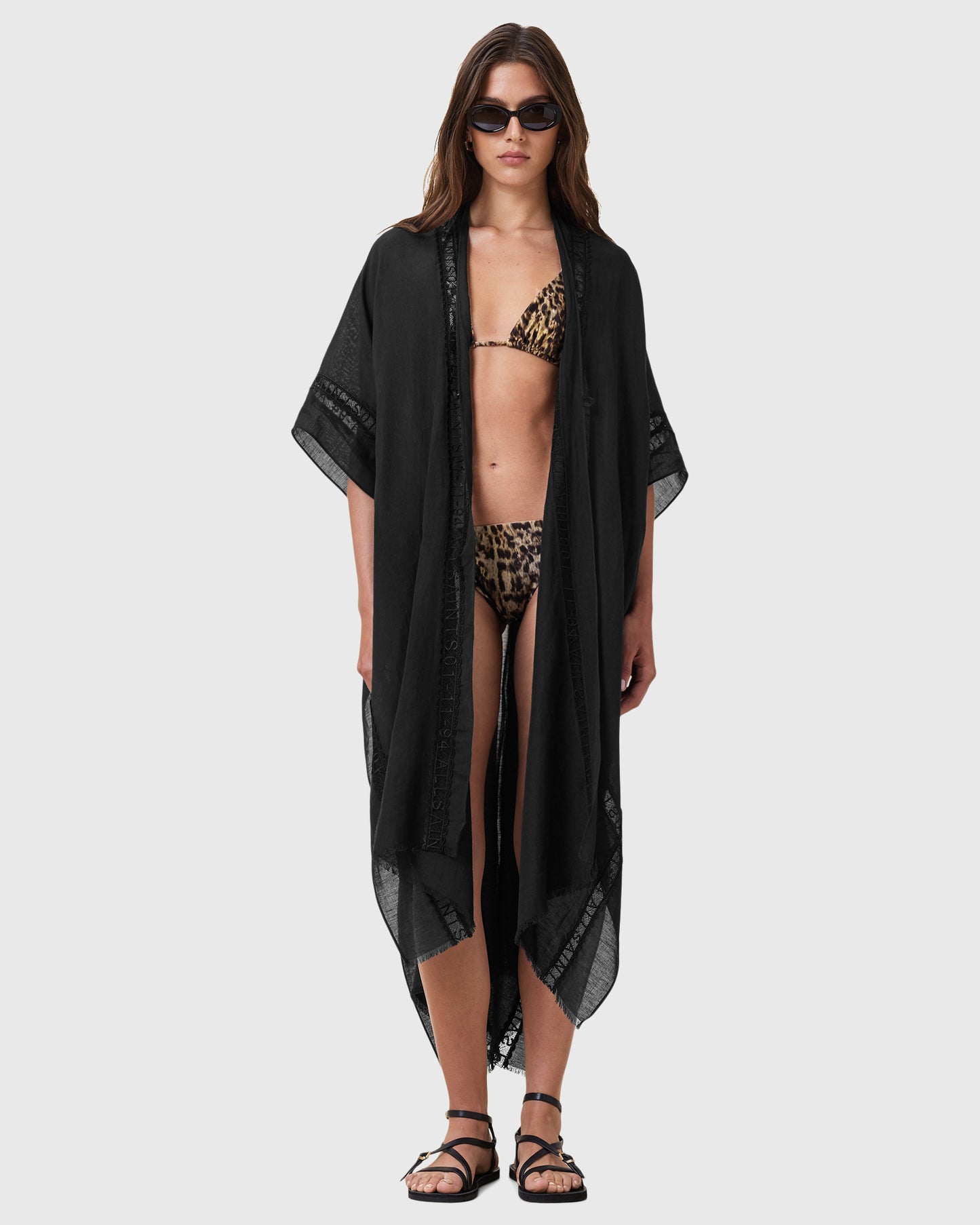 Lavender חזיית בגד ים מנומר לנשים Saph ALLSAINTS