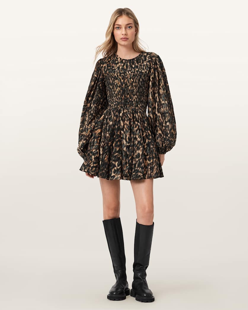 Seashell שמלת מיני לנשים Chia Smocked ALLSAINTS