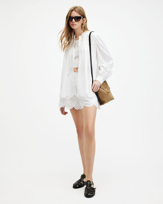 White Smoke ETTI SHORTS מכנסיים קצרים ALLSAINTS