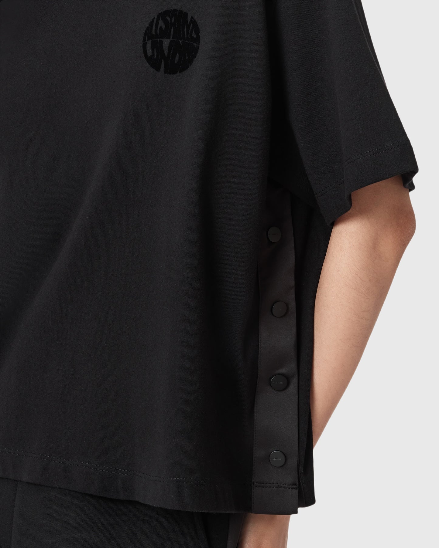 Light Gray טי שירט קצרה לנשים Zanda ALLSAINTS