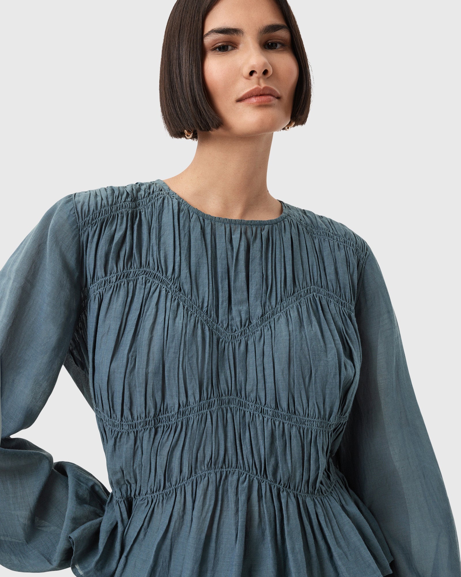 Dark Slate Gray חולצה ארוכה לנשים Melani ALLSAINTS