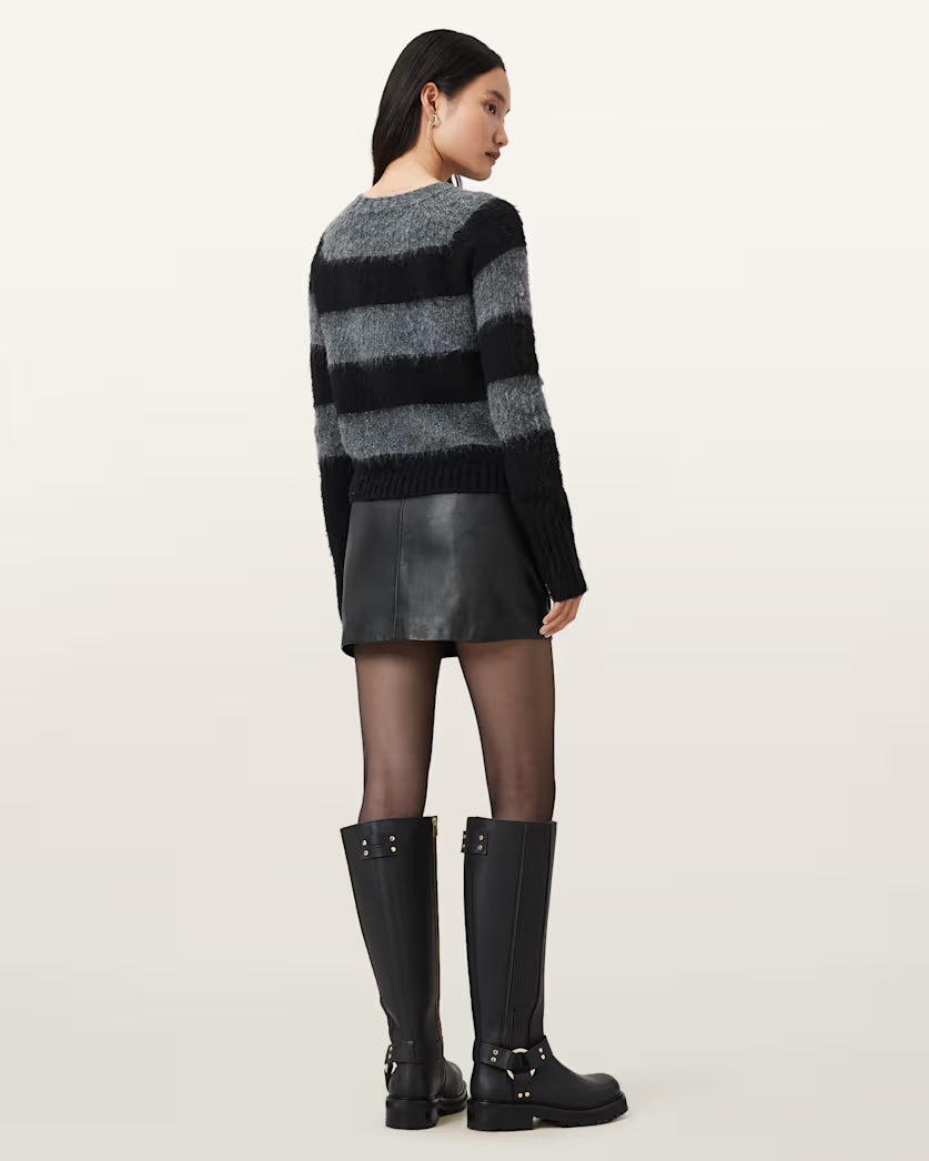 Beige חצאית מיני עור לנשים Renai ALLSAINTS