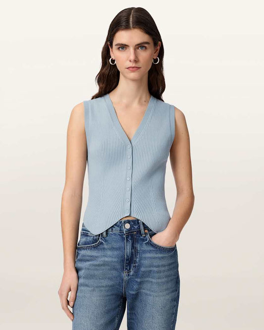 Seashell וסט סרוג לנשים Cruz ALLSAINTS