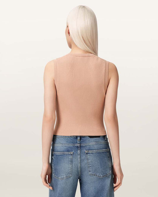 Seashell וסט סריג ריב לנשים Cruz ALLSAINTS