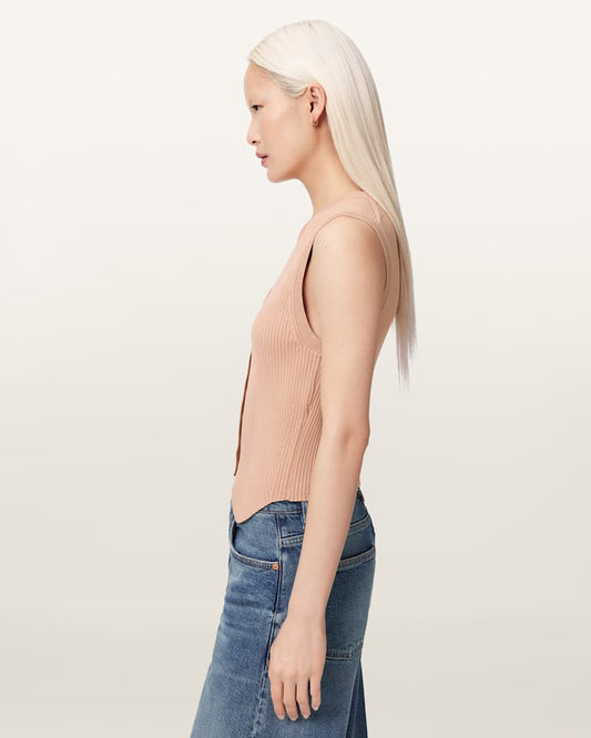 Lavender וסט סריג ריב לנשים Cruz ALLSAINTS