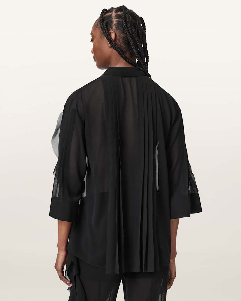 Black חולצה שקופה לנשים Minna ALLSAINTS