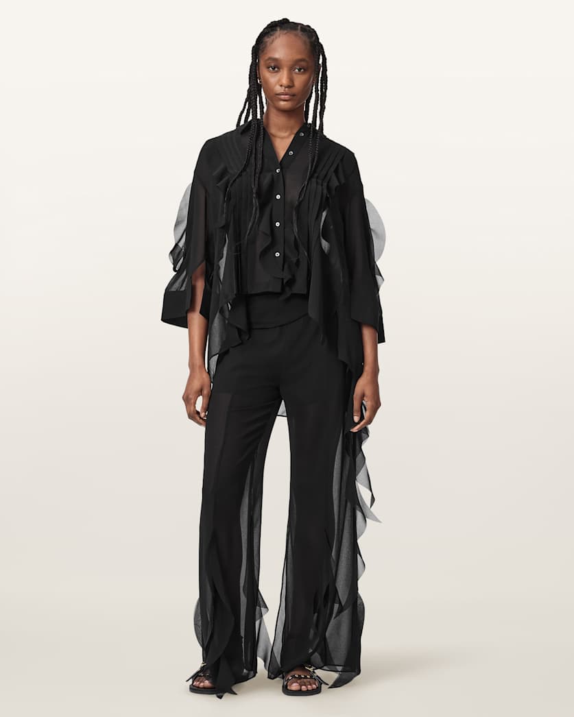 Black חולצה שקופה לנשים Minna ALLSAINTS