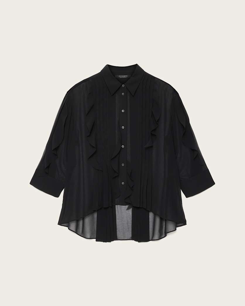 Black חולצה שקופה לנשים Minna ALLSAINTS