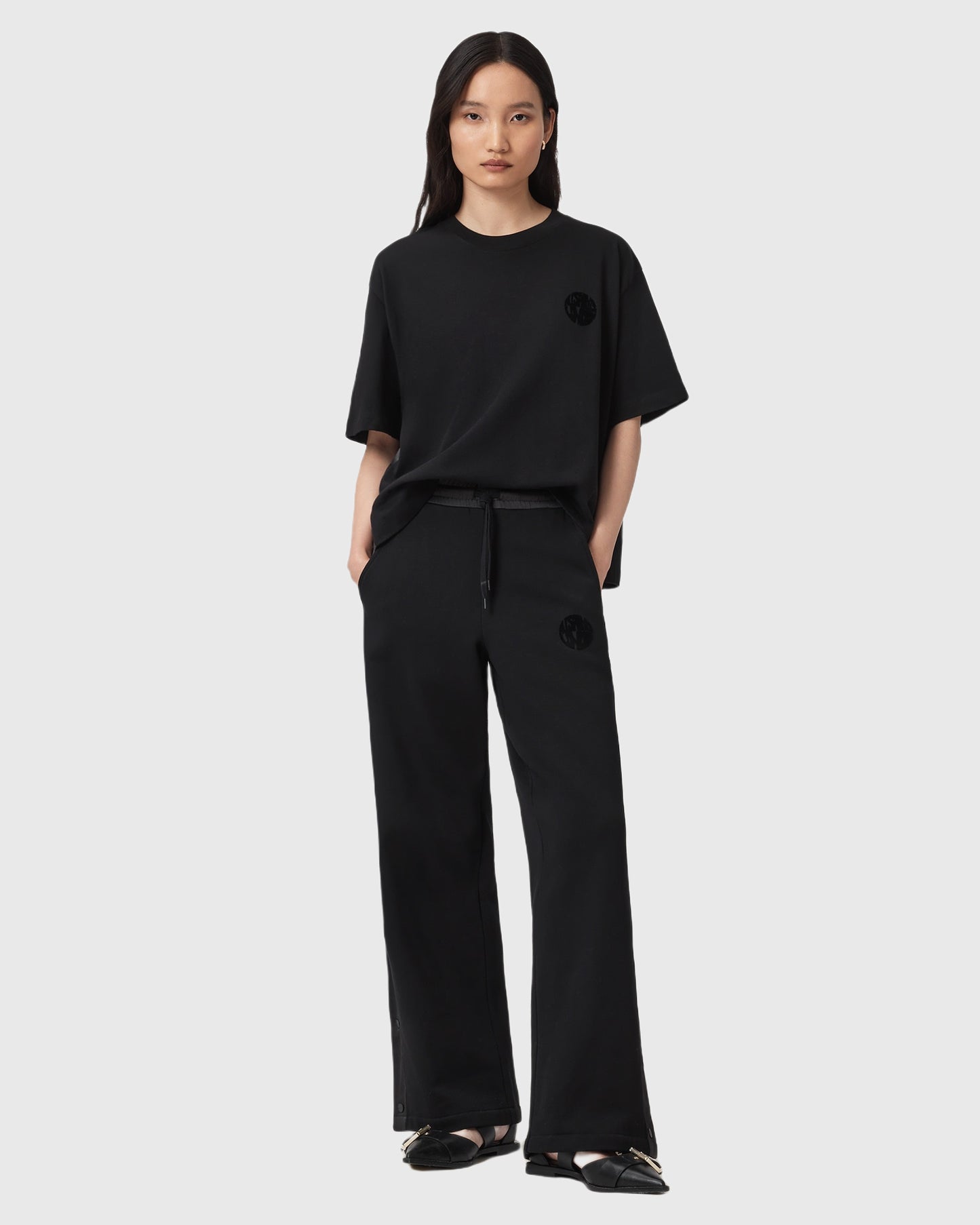 Black מכנסיים ארוכים לנשים Zanda ALLSAINTS