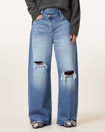 Dark Slate Gray ג'ינס ארוך לנשים Aki – Wide Fit ALLSAINTS