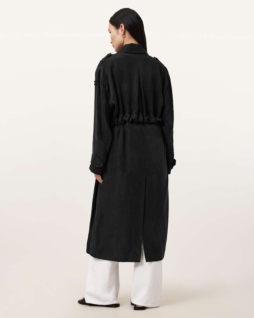 Black מעיל טרנץ' לנשים Linnie Trench ALLSAINTS