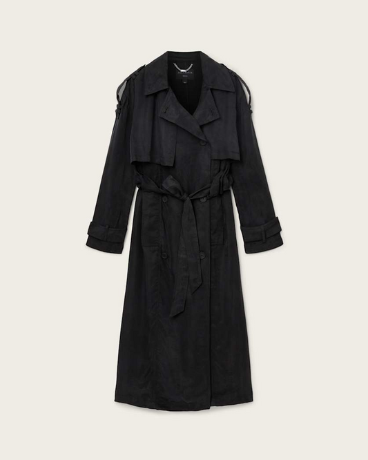 Black מעיל טרנץ' לנשים Linnie Trench ALLSAINTS